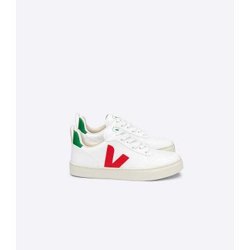 Veja V-10 LACES CWL Topanky Detske White/Red | SK 792QMA